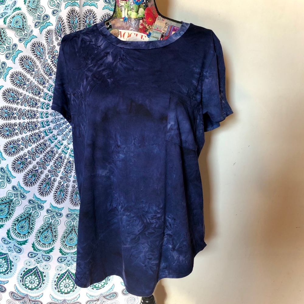 Silky Soft Stretchy Blue Tie Dye T-Shirt